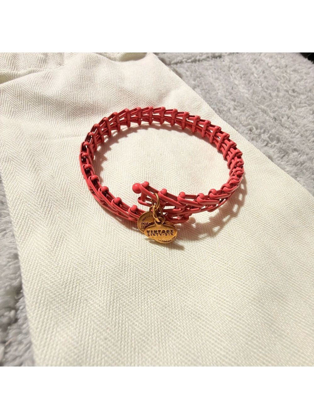 ALEX AND ANI Red-Pink Gypsy Wrap Bracelet  66 Collection Adjustable
